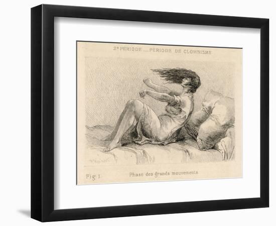 Mental Patient at la Salpetriere Going Through the Phase of Large Movements-P. Richer-Framed Art Print