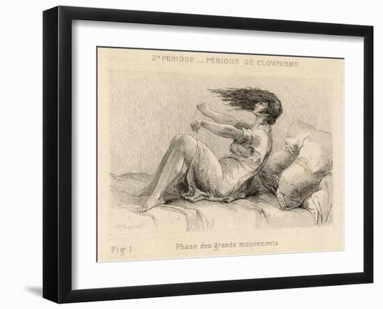 Mental Patient at la Salpetriere Going Through the Phase of Large Movements-P. Richer-Framed Art Print