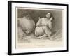 Mental Patient at la Salpetriere Sitting on Her Bed in Phase Gaie-Richer-Framed Photographic Print