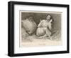 Mental Patient at la Salpetriere Sitting on Her Bed in Phase Gaie-Richer-Framed Photographic Print