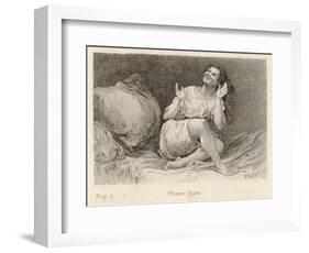 Mental Patient at la Salpetriere Sitting on Her Bed in Phase Gaie-Richer-Framed Photographic Print