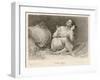 Mental Patient at la Salpetriere Sitting on Her Bed in Phase Gaie-Richer-Framed Photographic Print