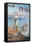Menton - Affiche du P.L.M.-null-Framed Stretched Canvas