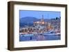 Menton at Dusk, Cote D'Azur, France, Europe-Christian Heeb-Framed Photographic Print