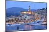 Menton at Dusk, Cote D'Azur, France, Europe-Christian Heeb-Mounted Photographic Print