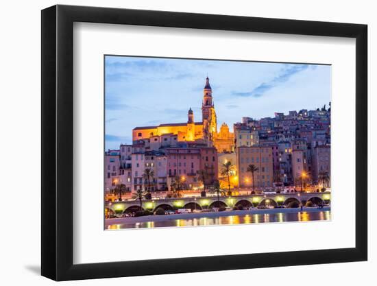 Menton at Dusk-Peter Groenendijk-Framed Premium Photographic Print