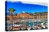 Menton - Colorful Port Town, Border France- Italy-Maugli-l-Stretched Canvas