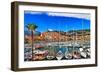 Menton - Colorful Port Town, Border France- Italy-Maugli-l-Framed Photographic Print