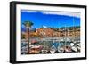 Menton - Colorful Port Town, Border France- Italy-Maugli-l-Framed Photographic Print