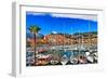 Menton - Colorful Port Town, Border France- Italy-Maugli-l-Framed Photographic Print