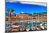 Menton - Colorful Port Town, Border France- Italy-Maugli-l-Mounted Photographic Print