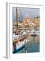 Menton, Cote d'Azur, French Riviera, France. View over harbour to the town.-null-Framed Photographic Print