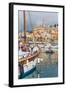 Menton, Cote d'Azur, French Riviera, France. View over harbour to the town.-null-Framed Photographic Print