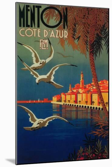 Menton, France - French Riviera Travel Poster No. 1-Lantern Press-Mounted Art Print