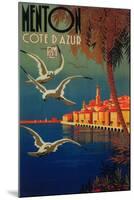 Menton, France - French Riviera Travel Poster No. 1-Lantern Press-Mounted Art Print