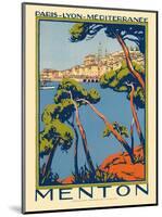 Menton, Paris - Lyon - Méditerrenée: France Railway Company, c.1920s-Roger Broders-Mounted Art Print