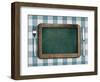 Menu Blackboard Lying on Tablecloth with Knife and Fork-Andrey_Kuzmin-Framed Photographic Print