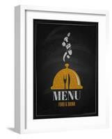 Menu Board Chalk Design Background-Pushkarevskyy-Framed Art Print