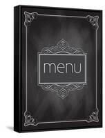 Menu Design on a Chalkboard Background-kjpargeter-Framed Stretched Canvas