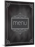 Menu Design on a Chalkboard Background-kjpargeter-Mounted Art Print