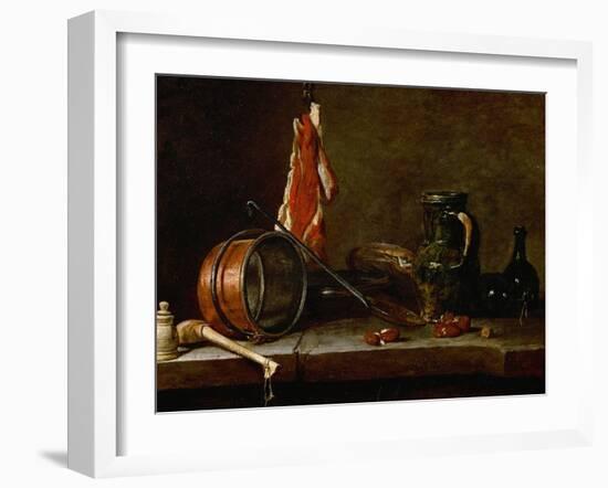 Menu Du Gras, 1731-Jean-Baptiste Simeon Chardin-Framed Giclee Print