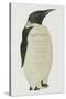 Menu in the Shape on an Emperor Penguin, for the Midwinter's Day Dinner, Cape Evans, 22nd June 1912-Edward W. Nelson-Stretched Canvas