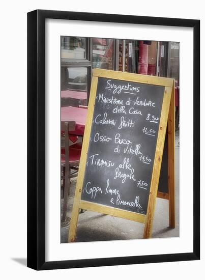 Menu On Paris Street-Cora Niele-Framed Giclee Print