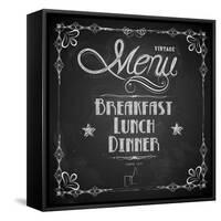 Menu Written on Chalkboard-vectomart-Framed Stretched Canvas