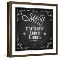 Menu Written on Chalkboard-vectomart-Framed Art Print