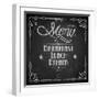 Menu Written on Chalkboard-vectomart-Framed Art Print