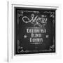 Menu Written on Chalkboard-vectomart-Framed Art Print