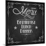 Menu Written on Chalkboard-vectomart-Mounted Premium Giclee Print