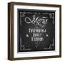 Menu Written on Chalkboard-vectomart-Framed Art Print