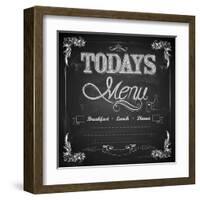 Menu Written on Chalkboard-vectomart-Framed Art Print