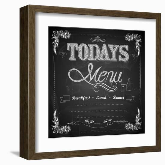 Menu Written on Chalkboard-vectomart-Framed Art Print