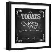 Menu Written on Chalkboard-vectomart-Framed Art Print