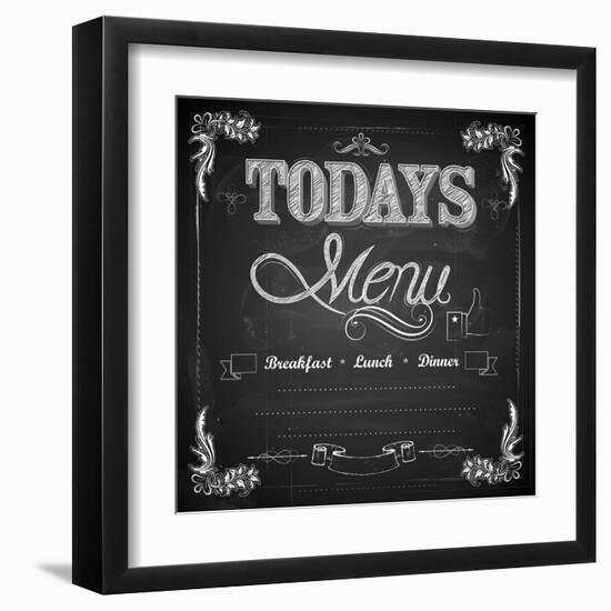 Menu Written on Chalkboard-vectomart-Framed Art Print