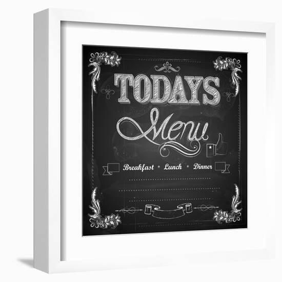 Menu Written on Chalkboard-vectomart-Framed Art Print