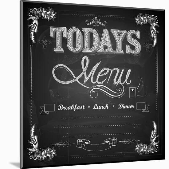 Menu Written on Chalkboard-vectomart-Mounted Art Print