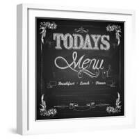 Menu Written on Chalkboard-vectomart-Framed Art Print