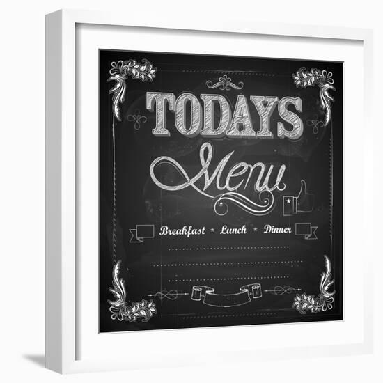 Menu Written on Chalkboard-vectomart-Framed Art Print