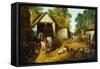 Meopham Farmyard-John Frederick Herring II-Framed Stretched Canvas