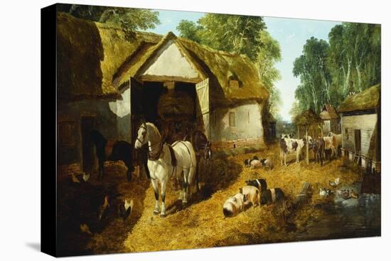 Meopham Farmyard-John Frederick Herring II-Stretched Canvas