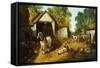 Meopham Farmyard-John Frederick Herring II-Framed Stretched Canvas