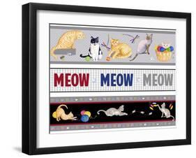 Meow, Meow, Meow Pattern-Andi Metz-Framed Art Print