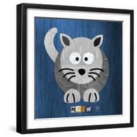 Meow The Cat-Design Turnpike-Framed Giclee Print