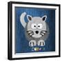 Meow The Cat-Design Turnpike-Framed Giclee Print