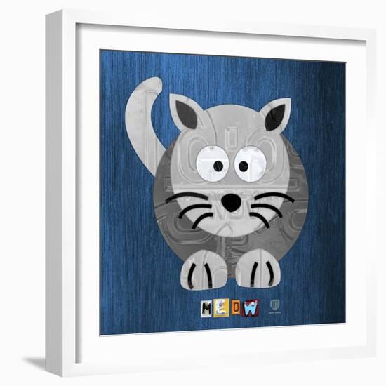 Meow The Cat-Design Turnpike-Framed Giclee Print