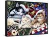 Meowy Christmas 2-Jenny Newland-Framed Stretched Canvas