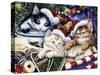 Meowy Christmas 2-Jenny Newland-Stretched Canvas